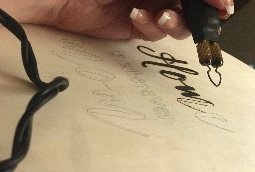 wood burning of quote with TRUArt 60W pyrography pen TRUArt Mother's day