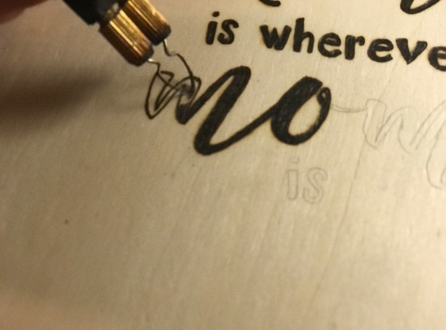 wood burning of quote with TRUArt 60W pyrography pen TRUArt Mothers' day