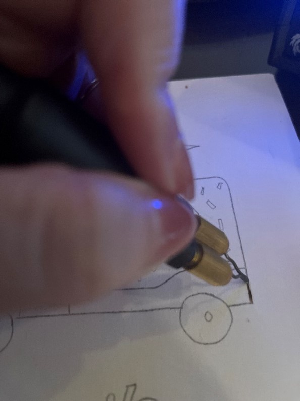 woodburning on traced out template