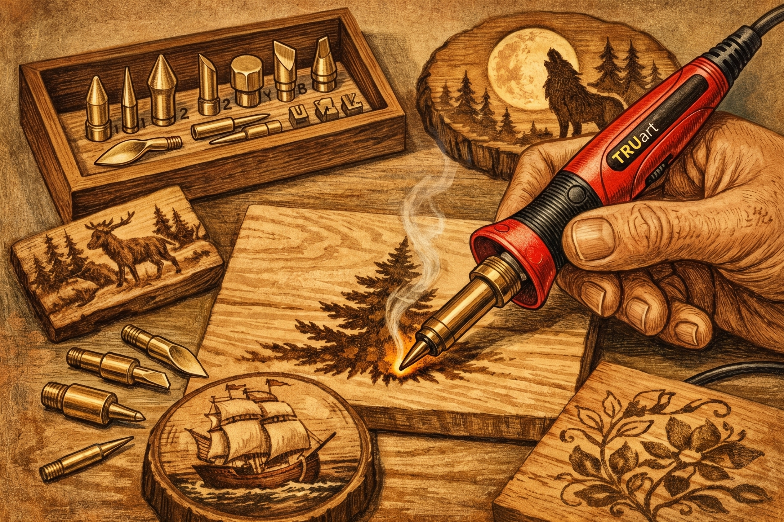 30 Watt Woodburning Pen Tips for Better Burns